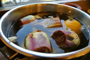 アーティチョーク　水　レモン